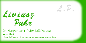 liviusz puhr business card